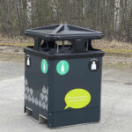 Sortify källsorteringspapperskorg / avfallsbehållare för offentlig miljö