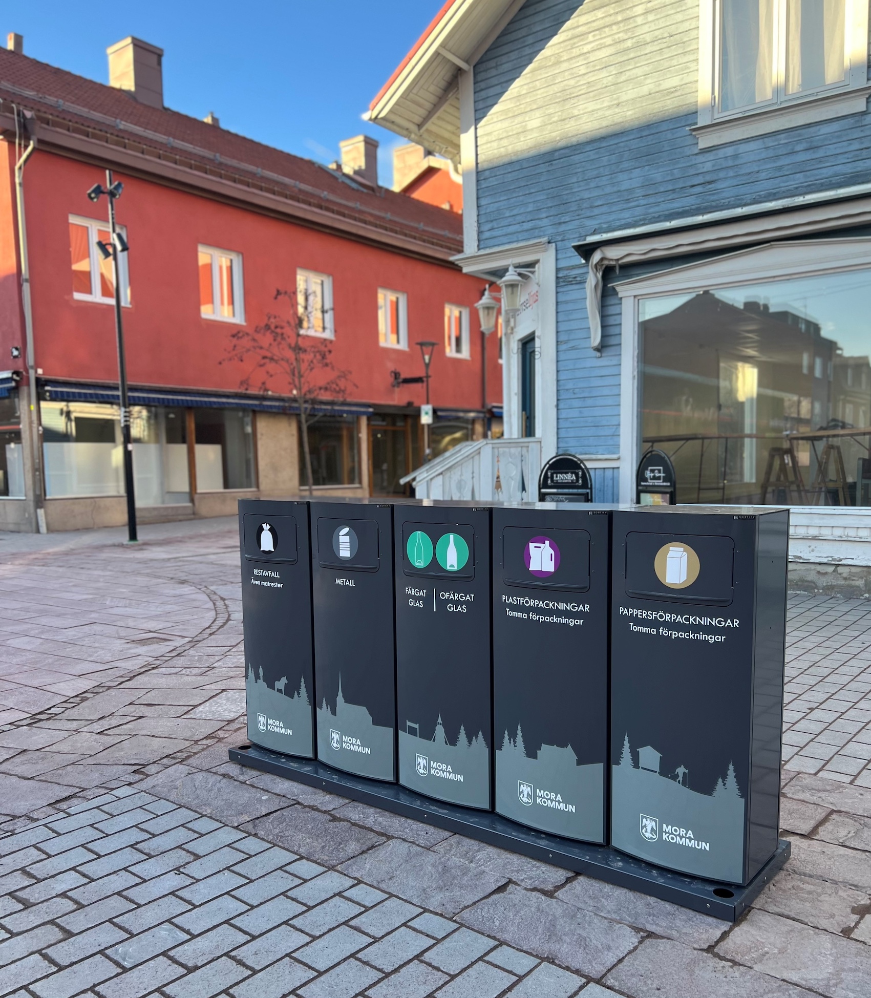 Mango källsorteringskärl för offentlig utomhusmiljö
